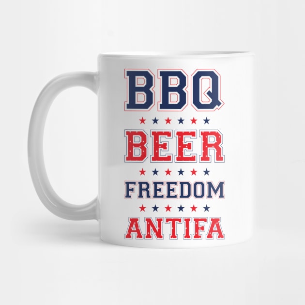 BBQ BEER FREEDOM ANTIFA by Laugh Owens Laugh